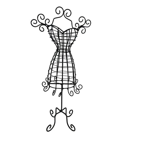 Miniature Wire Mannequin Dress Form Jewelry Holder 15" - Picture 1 of 12
